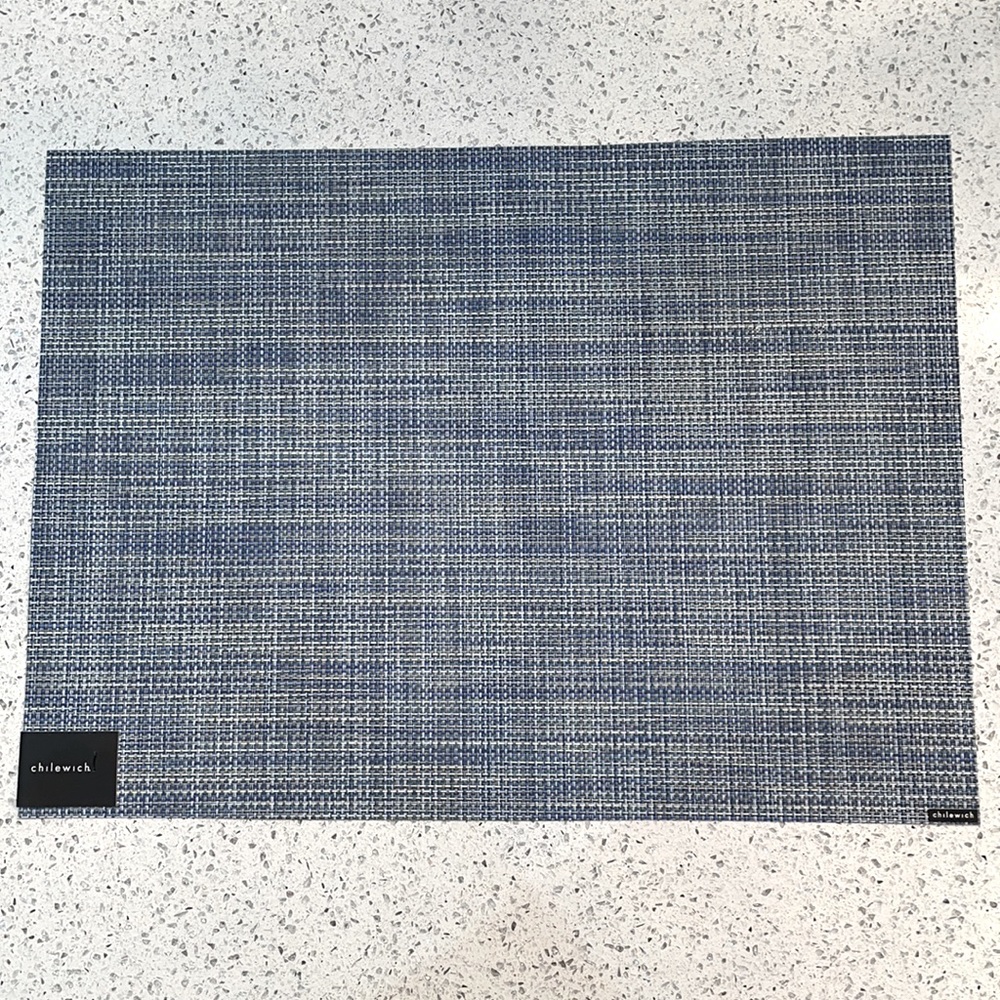 Chilewich Mini Basketweave Chambray Set of 4 Placemats NWT